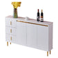 Stone in stile glam 34 "H sala da pranzo sideboard a 3 tradotto server buffet in bianco
