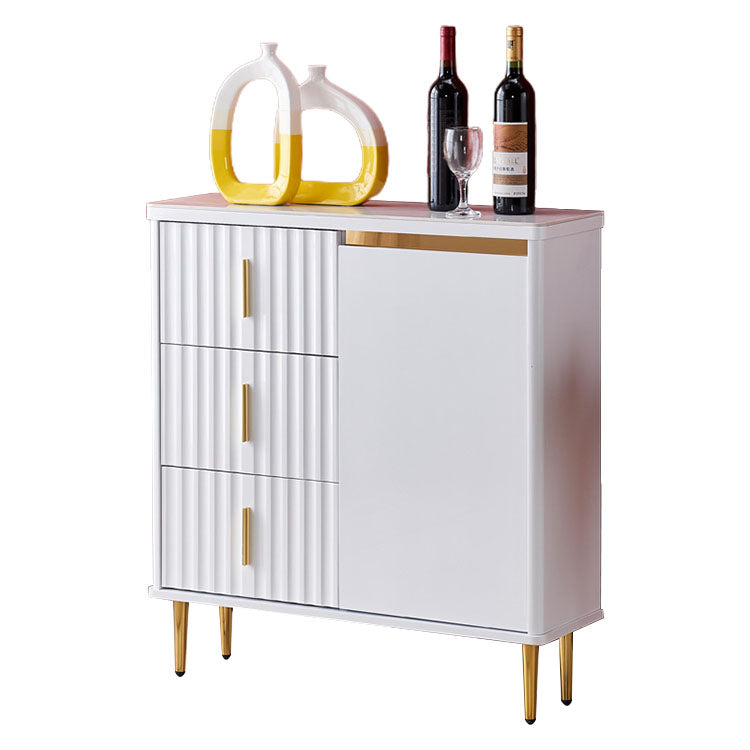 Stone in stile glam 34 "H sala da pranzo sideboard a 3 tradotto server buffet in bianco