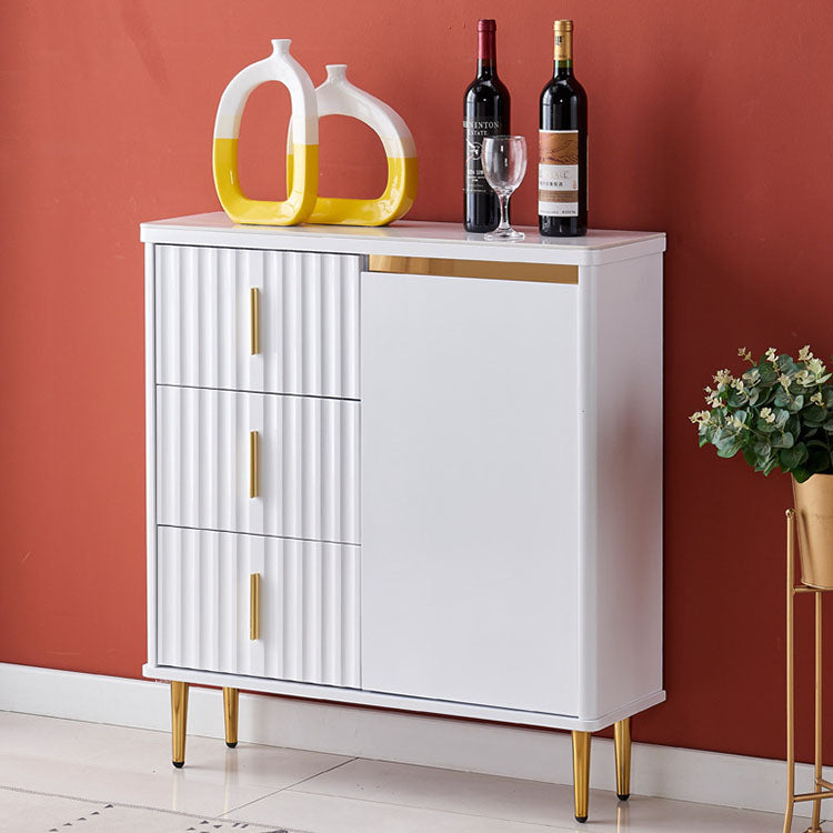 Stone in stile glam 34 "H sala da pranzo sideboard a 3 tradotto server buffet in bianco