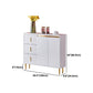 Stone in stile glam 34 "H sala da pranzo sideboard a 3 tradotto server buffet in bianco