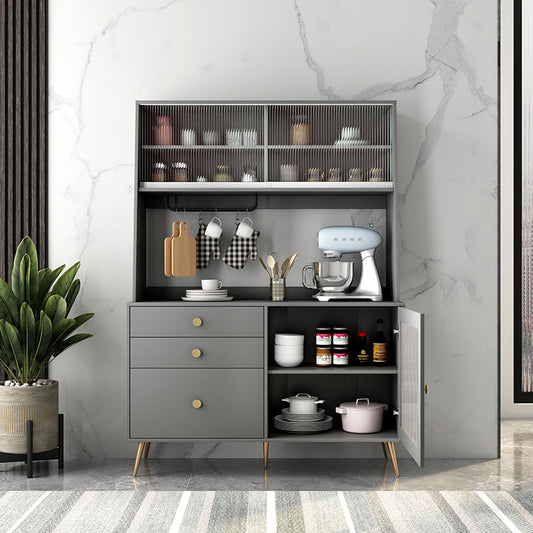 Credenza moderna per scaffalature regolabili in legno ingegnerizzato a 3 cassetti con supporto per calicioni