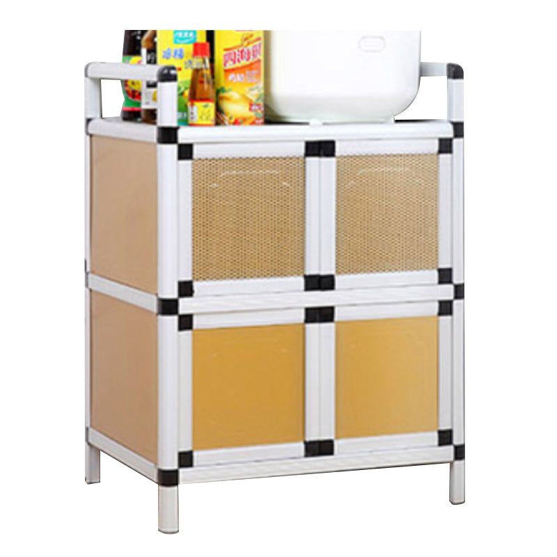 Modern Metal Sideboard Tempered Glass Doors Cabinets Server for Dining Room 20"L x 15"W x 26"H Clearhalo 'buffet_sideboard' 'Buffets & Sideboards' 'furn' 'furn_buffet_sideboard' 'Furniture' 'Kitchen & Dining Furniture' 5661252