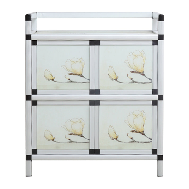 Modern Metal Sideboard Tempered Glass Doors Cabinets Server for Dining Room 24"L x 15"W x 30"H Clearhalo 'buffet_sideboard' 'Buffets & Sideboards' 'furn' 'furn_buffet_sideboard' 'Furniture' 'Kitchen & Dining Furniture' 5661253