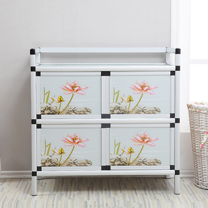 Modern Metal Sideboard Tempered Glass Doors Cabinets Server for Dining Room Clearhalo 'buffet_sideboard' 'Buffets & Sideboards' 'furn' 'furn_buffet_sideboard' 'Furniture' 'Kitchen & Dining Furniture' 5661254