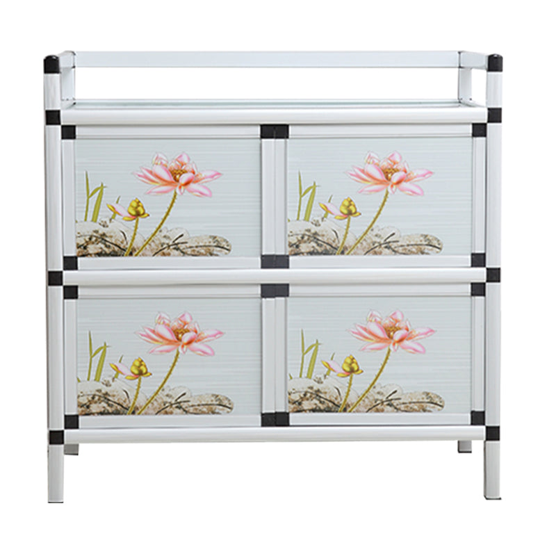 Modern Metal Sideboard Tempered Glass Doors Cabinets Server for Dining Room 31"L x 16"W x 30"H Clearhalo 'buffet_sideboard' 'Buffets & Sideboards' 'furn' 'furn_buffet_sideboard' 'Furniture' 'Kitchen & Dining Furniture' 5661255