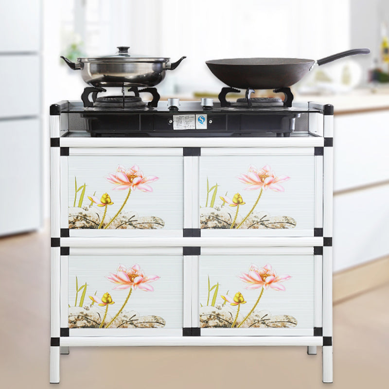 Modern Metal Sideboard Tempered Glass Doors Cabinets Server for Dining Room Clearhalo 'buffet_sideboard' 'Buffets & Sideboards' 'furn' 'furn_buffet_sideboard' 'Furniture' 'Kitchen & Dining Furniture' 5661256