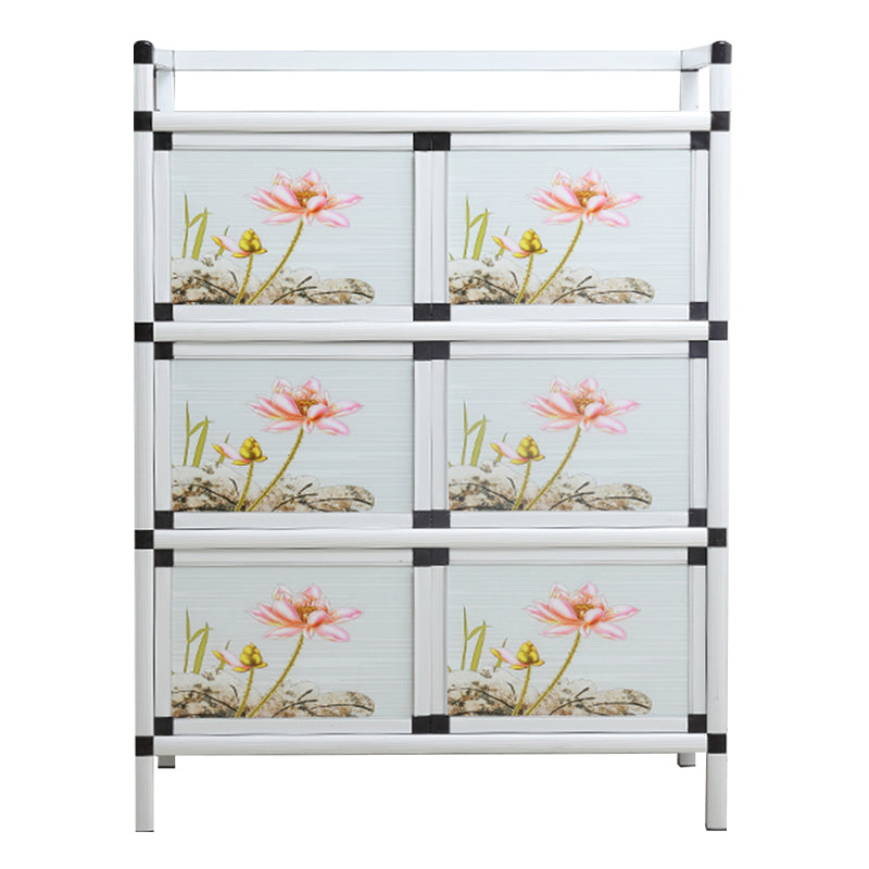 Modern Metal Sideboard Tempered Glass Doors Cabinets Server for Dining Room 31"L x 16"W x 41"H Clearhalo 'buffet_sideboard' 'Buffets & Sideboards' 'furn' 'furn_buffet_sideboard' 'Furniture' 'Kitchen & Dining Furniture' 5661259