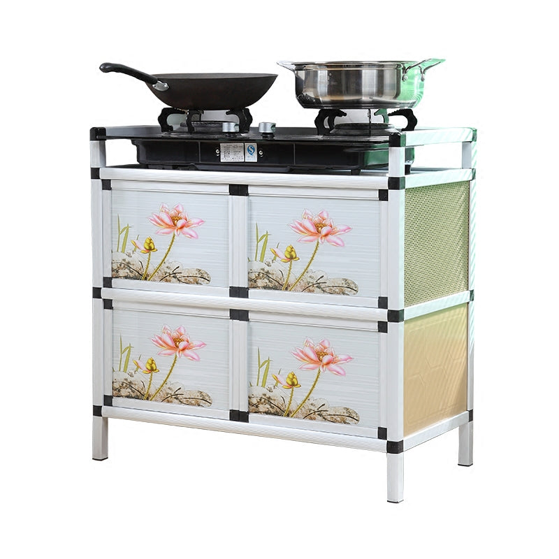 Modern Metal Sideboard Tempered Glass Doors Cabinets Server for Dining Room Clearhalo 'buffet_sideboard' 'Buffets & Sideboards' 'furn' 'furn_buffet_sideboard' 'Furniture' 'Kitchen & Dining Furniture' 5661260