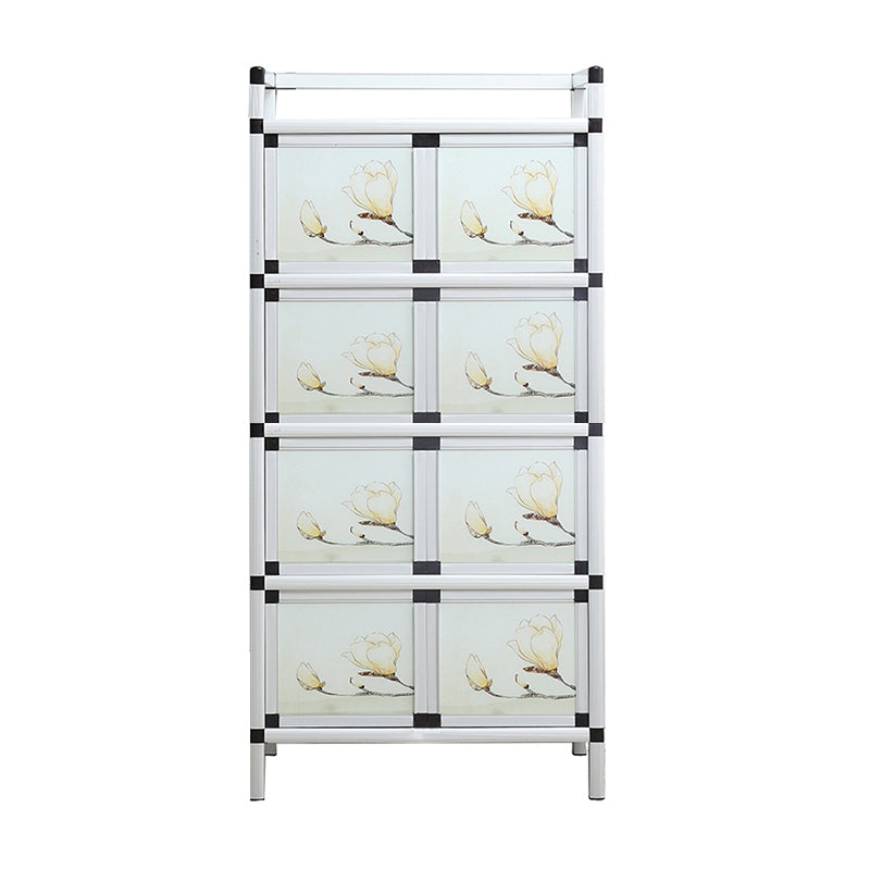 Modern Metal Sideboard Tempered Glass Doors Cabinets Server for Dining Room 24"L x 15"W x 53"H Clearhalo 'buffet_sideboard' 'Buffets & Sideboards' 'furn' 'furn_buffet_sideboard' 'Furniture' 'Kitchen & Dining Furniture' 5661261