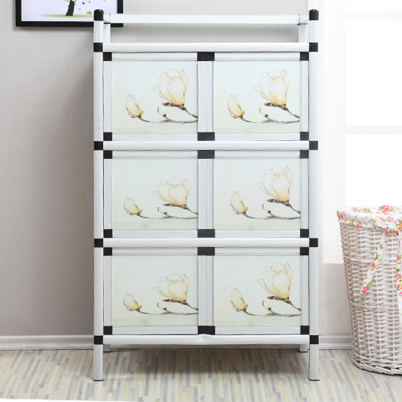 Modern Metal Sideboard Tempered Glass Doors Cabinets Server for Dining Room Clearhalo 'buffet_sideboard' 'Buffets & Sideboards' 'furn' 'furn_buffet_sideboard' 'Furniture' 'Kitchen & Dining Furniture' 5661271