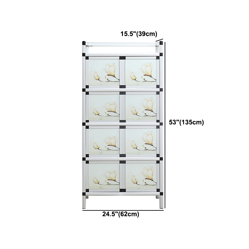 Modern Metal Sideboard Tempered Glass Doors Cabinets Server for Dining Room Clearhalo 'buffet_sideboard' 'Buffets & Sideboards' 'furn' 'furn_buffet_sideboard' 'Furniture' 'Kitchen & Dining Furniture' 5661277