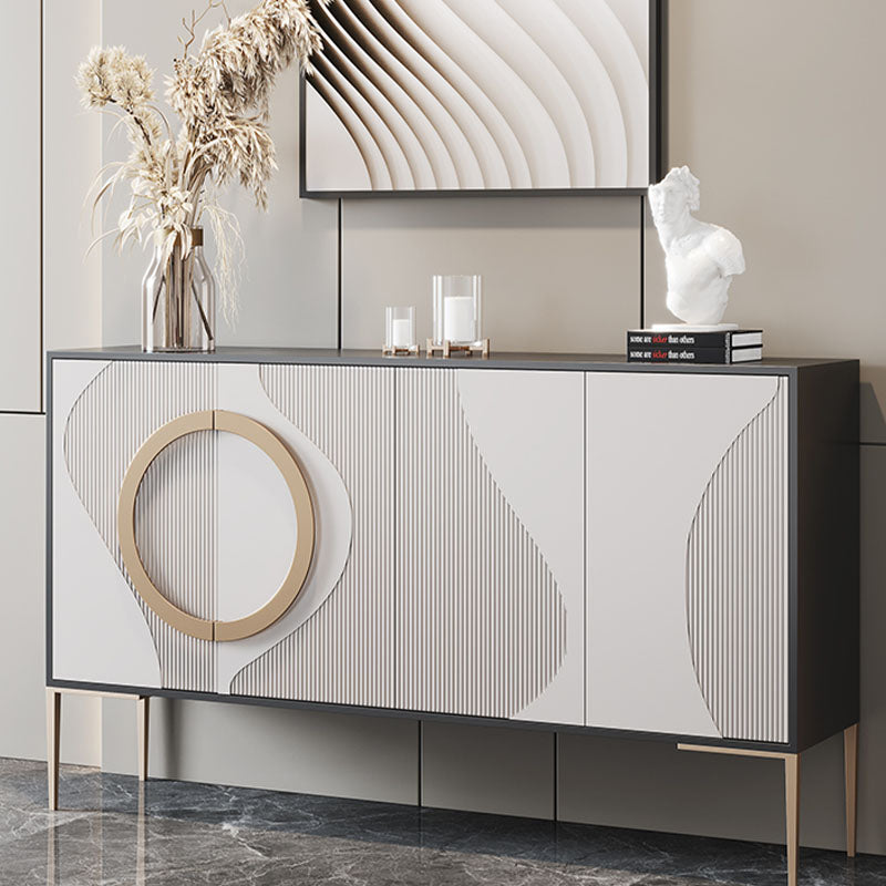 Glam White ingegnerizzato in legno a buffet a buffet regolabile salotto al buffet