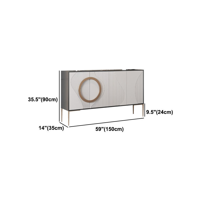 Glam White ingegnerizzato in legno a buffet a buffet regolabile salotto al buffet