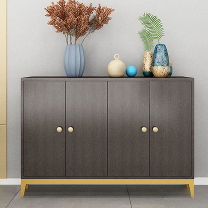 Modern Style Sideboard with 4-Door Credenza Cabinets for Dining Room Black Clearhalo 'buffet_sideboard' 'Buffets & Sideboards' 'furn' 'furn_buffet_sideboard' 'Furniture' 'Kitchen & Dining Furniture' 5661340