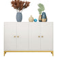 Modern Style Sideboard with 4-Door Credenza Cabinets for Dining Room White Clearhalo 'buffet_sideboard' 'Buffets & Sideboards' 'furn' 'furn_buffet_sideboard' 'Furniture' 'Kitchen & Dining Furniture' 5661341