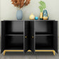 Modern Style Sideboard with 4-Door Credenza Cabinets for Dining Room Clearhalo 'buffet_sideboard' 'Buffets & Sideboards' 'furn' 'furn_buffet_sideboard' 'Furniture' 'Kitchen & Dining Furniture' 5661344