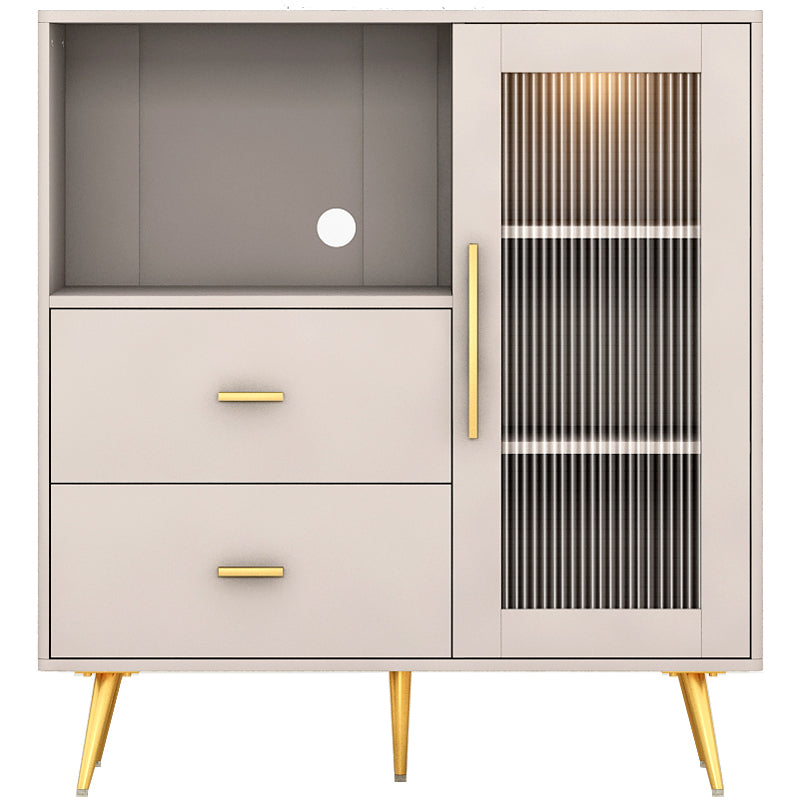 Sideboard in legno ingegnerizzato cassetto Glam Scaffali regolabili a scaffalatura con piano di lavoro in pietra