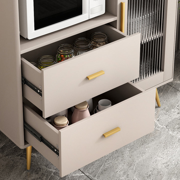 Sideboard in legno ingegnerizzato cassetto Glam Scaffali regolabili a scaffalatura con piano di lavoro in pietra