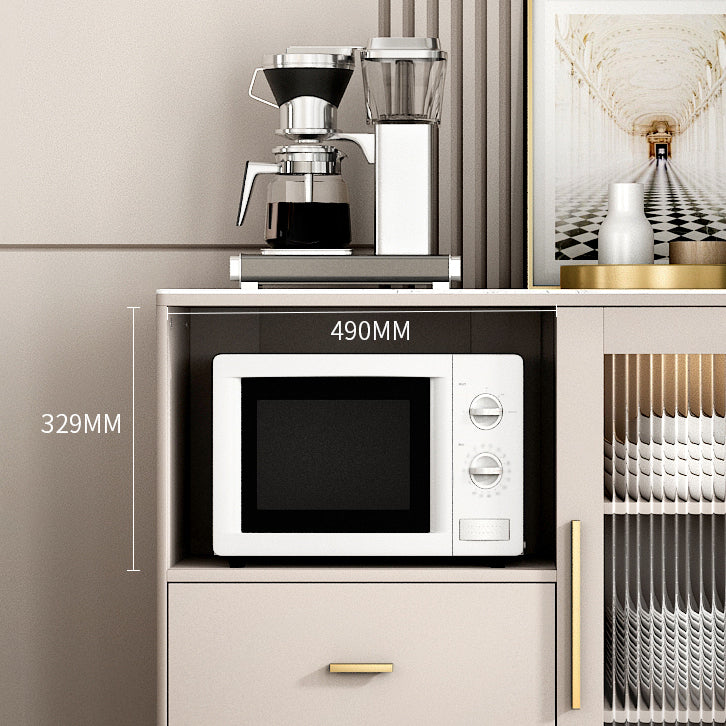 Sideboard in legno ingegnerizzato cassetto Glam Scaffali regolabili a scaffalatura con piano di lavoro in pietra