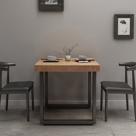Industrial Wooden Dining Table Square Sled Dining Table for Restaurant 23.6"L x 23.6"W x 29.5"H Without Chairs