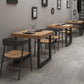 Industrial Wooden Dining Table Square Sled Dining Table for Restaurant