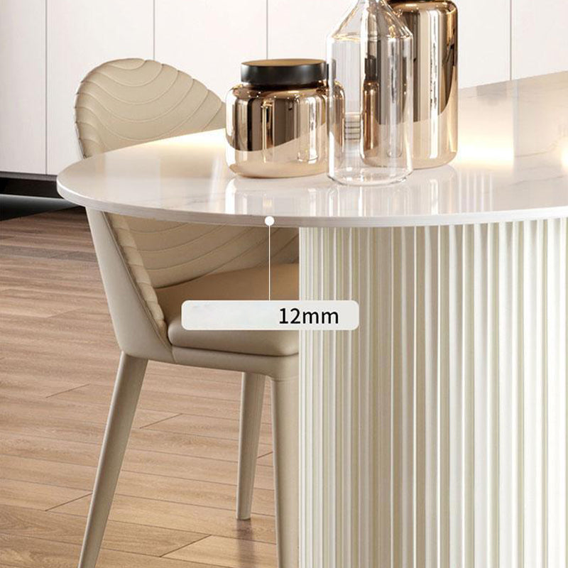 Tavolo in pietra sinterizzato a forma libera per tavolo di lusso del ristorante con doppio piedistallo