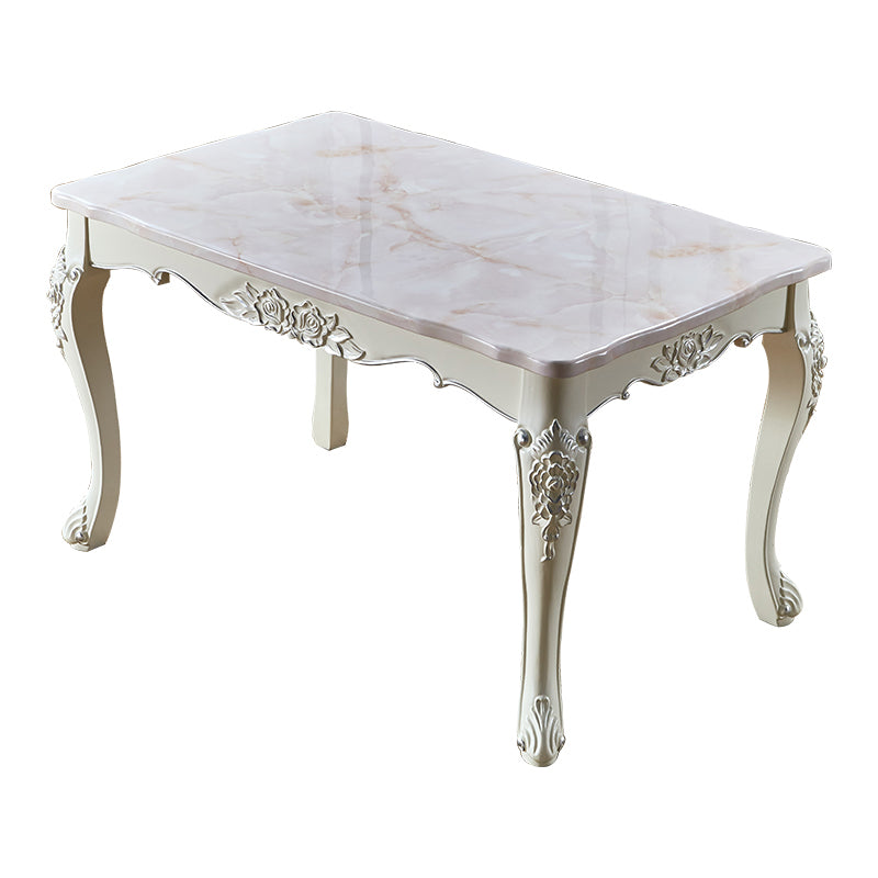 Rectangle Victorian Style Dining Table Fixed Table with Stone 47.2"L x 29.5"W x 29.5"H Without Chairs Clearhalo 'Dining Tables & Seating' 'Dining Tables' 'dining_table' 'furn' 'furn_dining_table' 'Furniture' 'Kitchen & Dining Furniture' 5661439