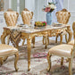 Victorian Marble Dining Table for Restaurant Rectangle Table with 4 Legs in Gold 59"L x 35.5"W x 31"H Without Chairs Clearhalo 'Dining Tables & Seating' 'Dining Tables' 'dining_table' 'furn' 'furn_dining_table' 'Furniture' 'Kitchen & Dining Furniture' 5661445