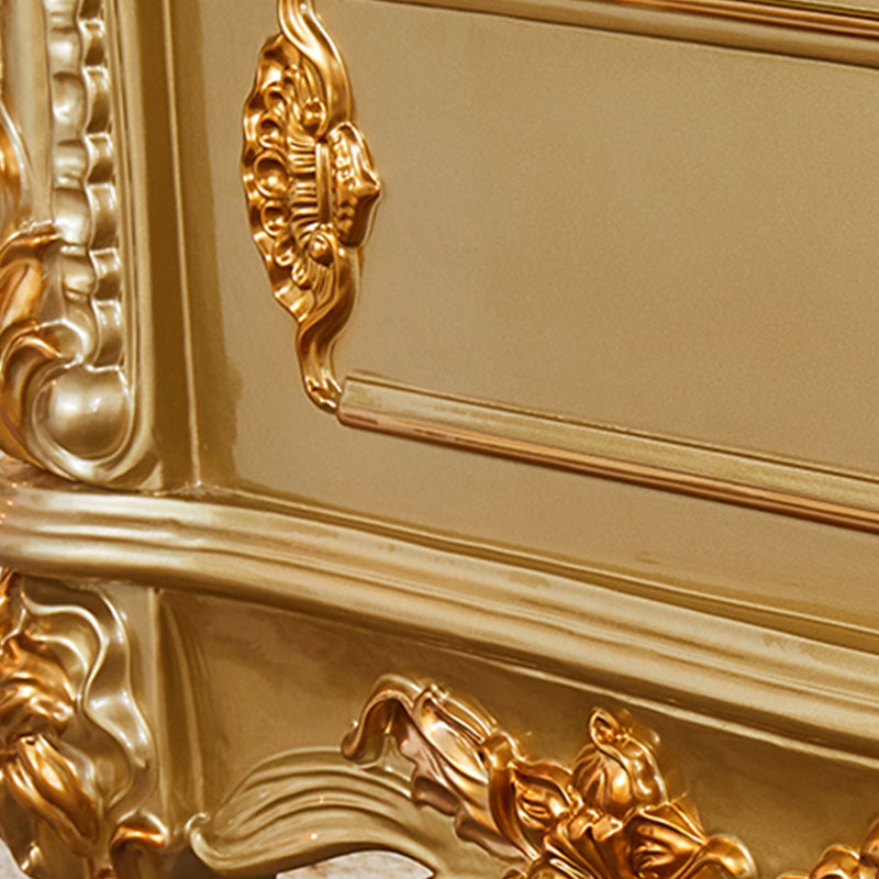 Victorian Marble Dining Table for Restaurant Rectangle Table with 4 Legs in Gold Clearhalo 'Dining Tables & Seating' 'Dining Tables' 'dining_table' 'furn' 'furn_dining_table' 'Furniture' 'Kitchen & Dining Furniture' 5661447