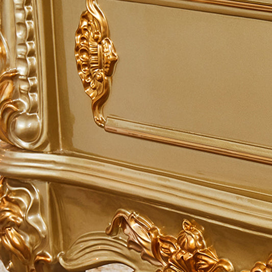 Victorian Marble Dining Table for Restaurant Rectangle Table with 4 Legs in Gold Clearhalo 'Dining Tables & Seating' 'Dining Tables' 'dining_table' 'furn' 'furn_dining_table' 'Furniture' 'Kitchen & Dining Furniture' 5661447