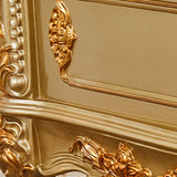 Victorian Marble Dining Table for Restaurant Rectangle Table with 4 Legs in Gold Clearhalo 'Dining Tables & Seating' 'Dining Tables' 'dining_table' 'furn' 'furn_dining_table' 'Furniture' 'Kitchen & Dining Furniture' 5661447