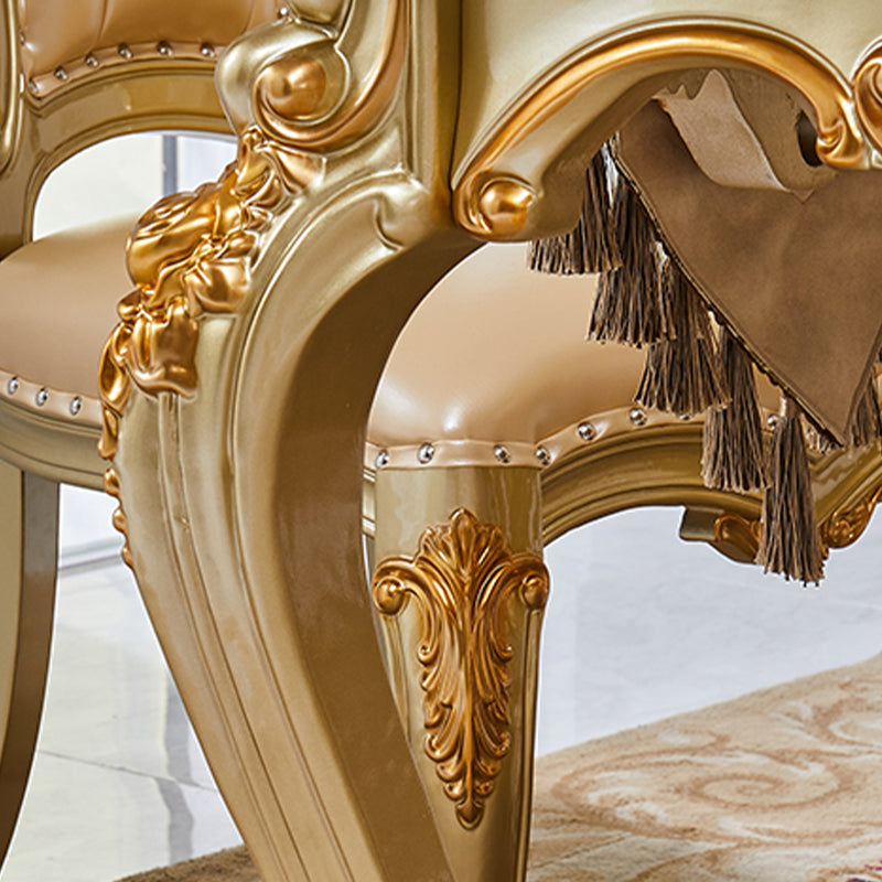 Victorian Marble Dining Table for Restaurant Rectangle Table with 4 Legs in Gold Clearhalo 'Dining Tables & Seating' 'Dining Tables' 'dining_table' 'furn' 'furn_dining_table' 'Furniture' 'Kitchen & Dining Furniture' 5661448