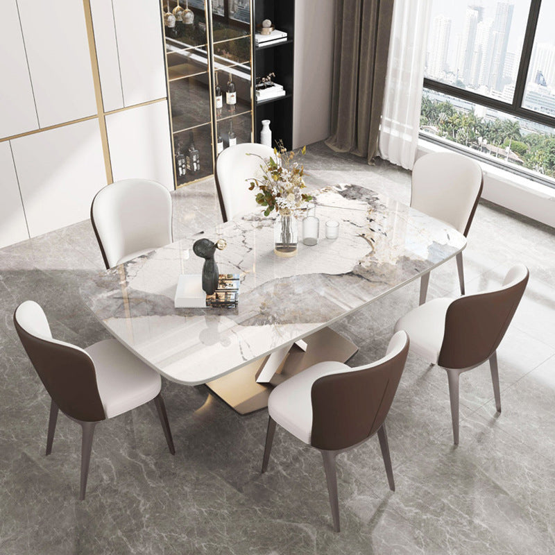 Muebles de pedestal de lujo tradicionales mesa de comedor de piedra para comedor