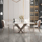 Muebles de pedestal de lujo tradicionales mesa de comedor de piedra para comedor