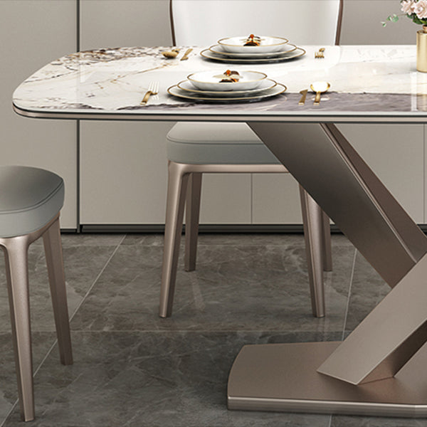 Muebles de pedestal de lujo tradicionales mesa de comedor de piedra para comedor