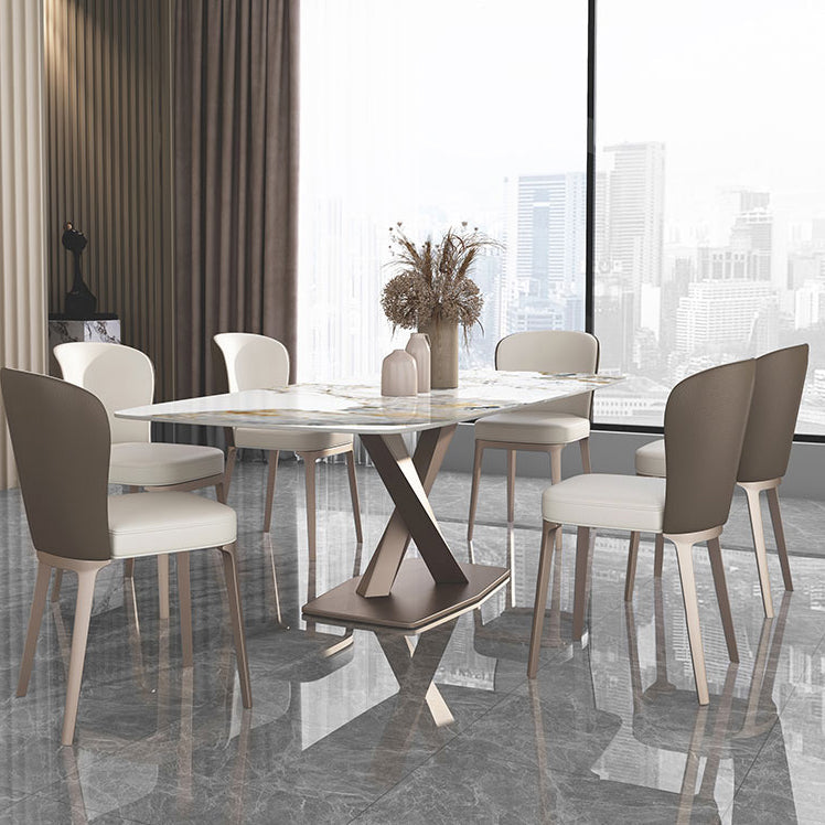 Muebles de pedestal de lujo tradicionales mesa de comedor de piedra para comedor