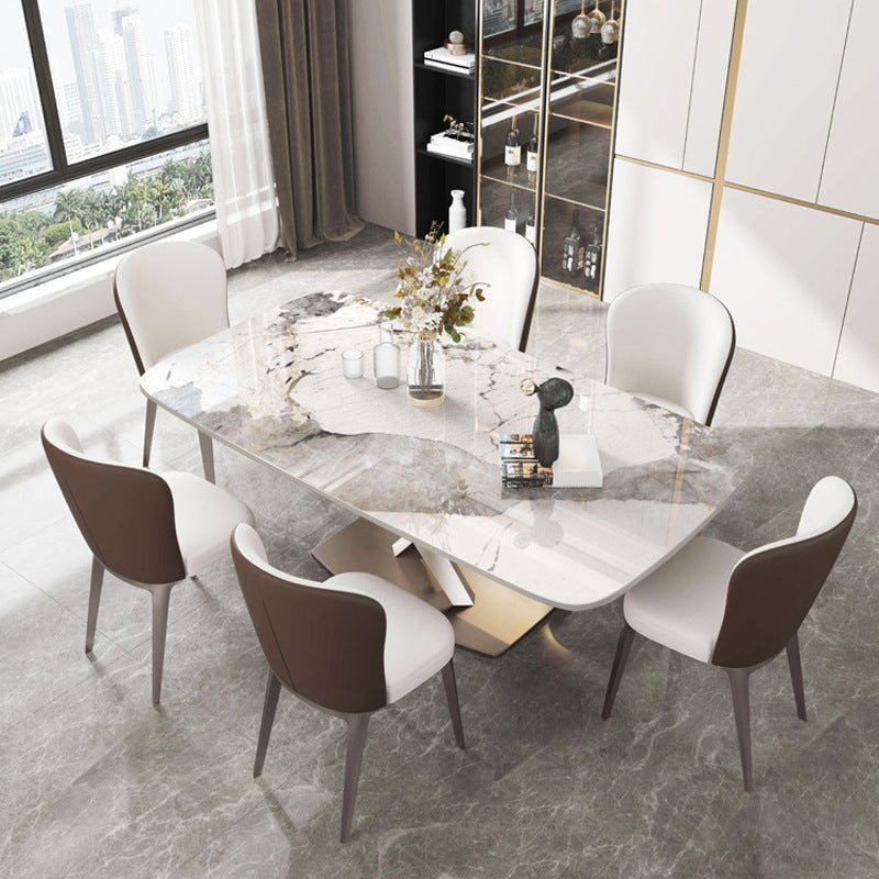 Muebles de pedestal de lujo tradicionales mesa de comedor de piedra para comedor