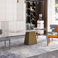 Metal Traditional Luxury Rectangle Table Indoor Sintered Stone Top Table with Pedestal