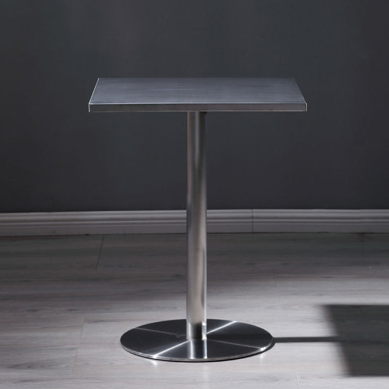 Metal Industrial Square Dining Table Stainless Steel Table for Kitchen and Dining Room 23.6"L x 23.6"W x 29.5"H Without Chairs Clearhalo 'Dining Tables & Seating' 'Dining Tables' 'dining_table' 'furn' 'furn_dining_table' 'Furniture' 'Kitchen & Dining Furniture' 5661591