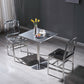 Metal Industrial Square Dining Table Stainless Steel Table for Kitchen and Dining Room Clearhalo 'Dining Tables & Seating' 'Dining Tables' 'dining_table' 'furn' 'furn_dining_table' 'Furniture' 'Kitchen & Dining Furniture' 5661598