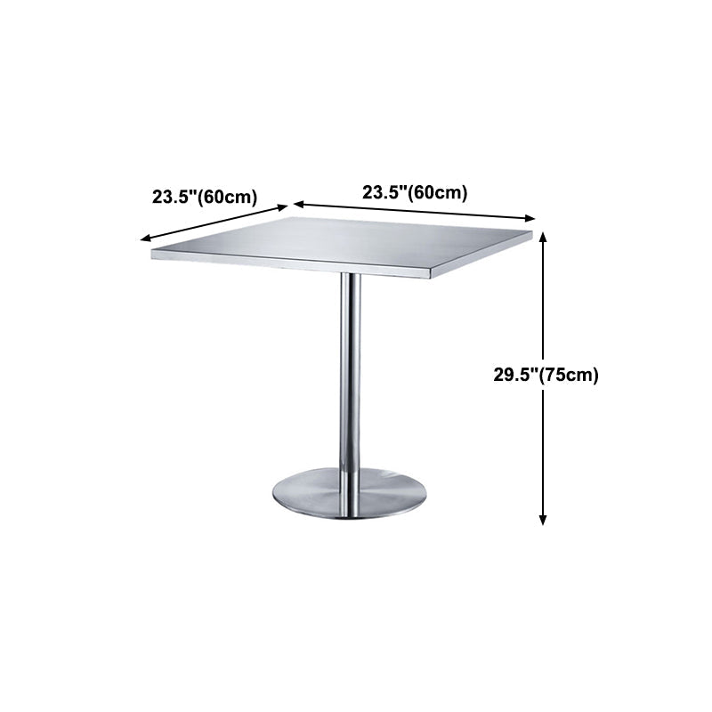 Metal Industrial Square Dining Table Stainless Steel Table for Kitchen and Dining Room Clearhalo 'Dining Tables & Seating' 'Dining Tables' 'dining_table' 'furn' 'furn_dining_table' 'Furniture' 'Kitchen & Dining Furniture' 5661602