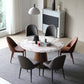 Stone Top Dining Table Modern Round Dining Table with Wood Pedestal Base without turntable Clearhalo 'Dining Tables & Seating' 'Dining Tables' 'dining_table' 'furn' 'furn_dining_table' 'Furniture' 'Kitchen & Dining Furniture' 5661619