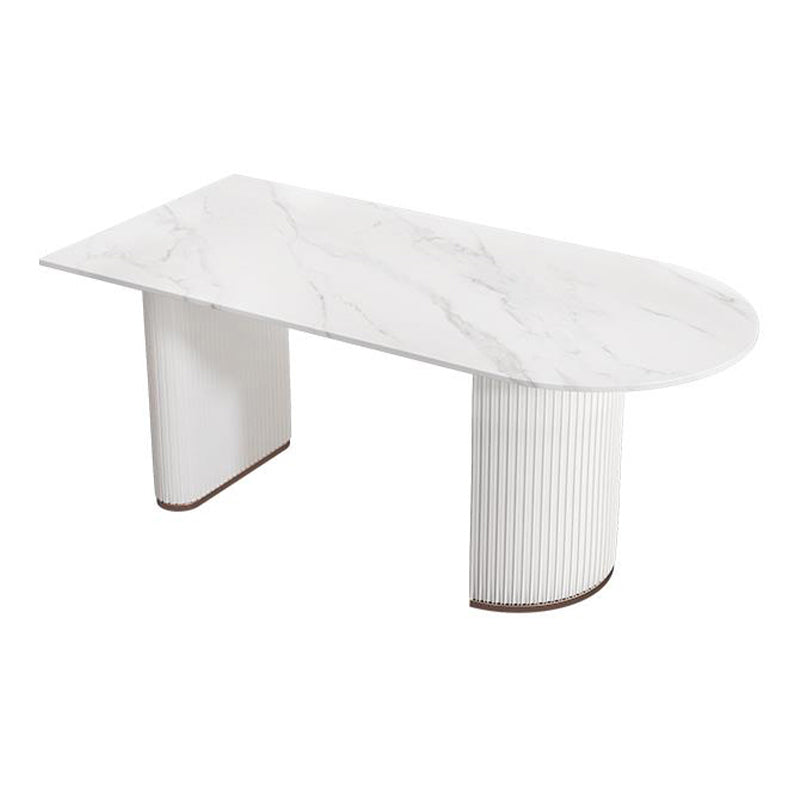 Sintered Stone Dining Table White Traditional Luxury Dining Table 70.9"L x 31.5"W x 29.5"H Without Chairs Clearhalo 'Dining Tables & Seating' 'Dining Tables' 'dining_table' 'furn' 'furn_dining_table' 'Furniture' 'Kitchen & Dining Furniture' 5661634
