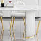 Sintered Stone Dining Table White Traditional Luxury Dining Table Clearhalo 'Dining Tables & Seating' 'Dining Tables' 'dining_table' 'furn' 'furn_dining_table' 'Furniture' 'Kitchen & Dining Furniture' 5661637
