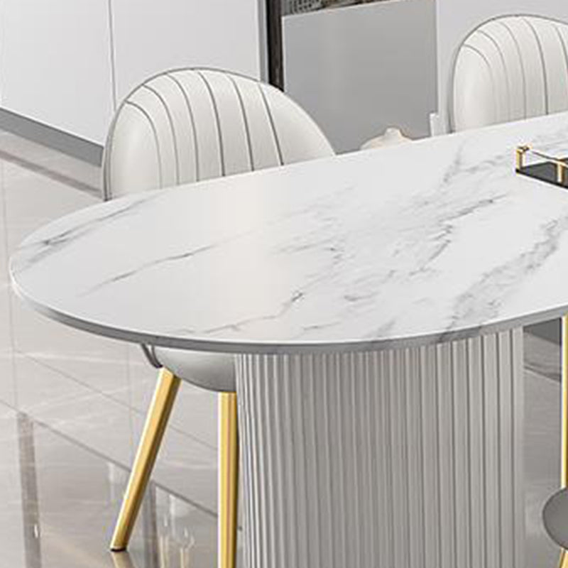 Sintered Stone Dining Table White Traditional Luxury Dining Table Clearhalo 'Dining Tables & Seating' 'Dining Tables' 'dining_table' 'furn' 'furn_dining_table' 'Furniture' 'Kitchen & Dining Furniture' 5661638