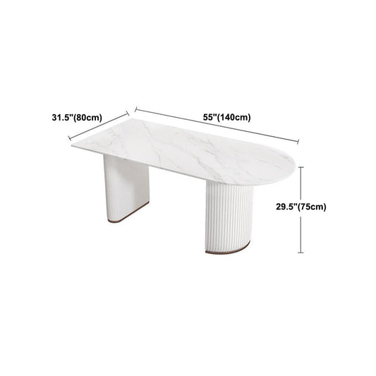 Sintered Stone Dining Table White Traditional Luxury Dining Table Clearhalo 'Dining Tables & Seating' 'Dining Tables' 'dining_table' 'furn' 'furn_dining_table' 'Furniture' 'Kitchen & Dining Furniture' 5661640