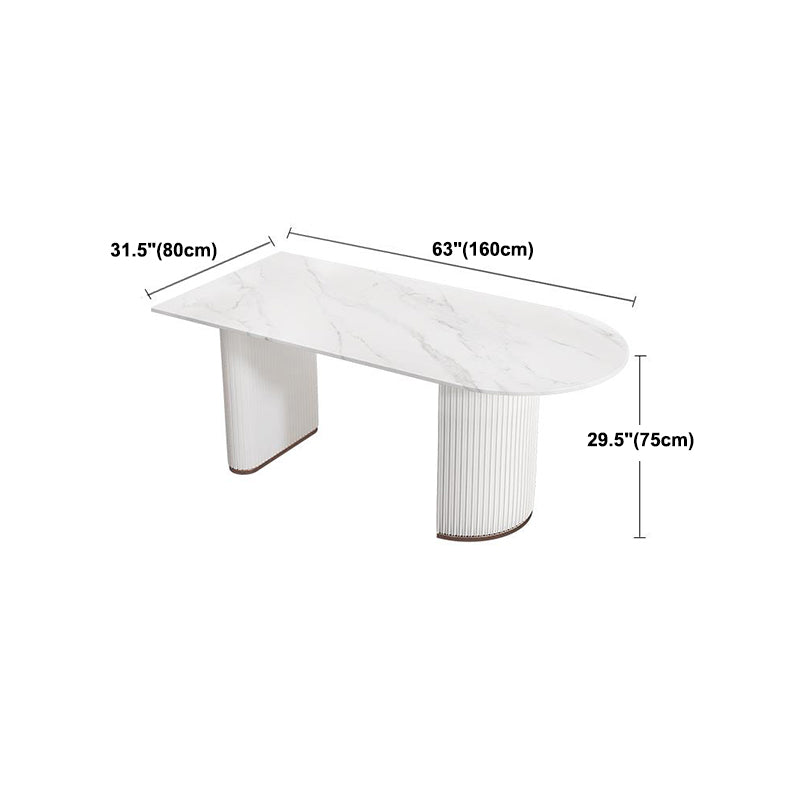 Sintered Stone Dining Table White Traditional Luxury Dining Table Clearhalo 'Dining Tables & Seating' 'Dining Tables' 'dining_table' 'furn' 'furn_dining_table' 'Furniture' 'Kitchen & Dining Furniture' 5661641