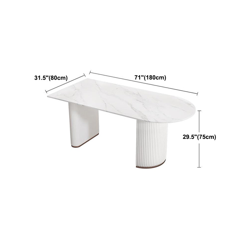 Sintered Stone Dining Table White Traditional Luxury Dining Table Clearhalo 'Dining Tables & Seating' 'Dining Tables' 'dining_table' 'furn' 'furn_dining_table' 'Furniture' 'Kitchen & Dining Furniture' 5661642