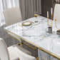 Luxury Sintered Stone Top Table Rectangle Table with Gold Pedestal Clearhalo 'Dining Tables & Seating' 'Dining Tables' 'dining_table' 'furn' 'furn_dining_table' 'Furniture' 'Kitchen & Dining Furniture' 5661662