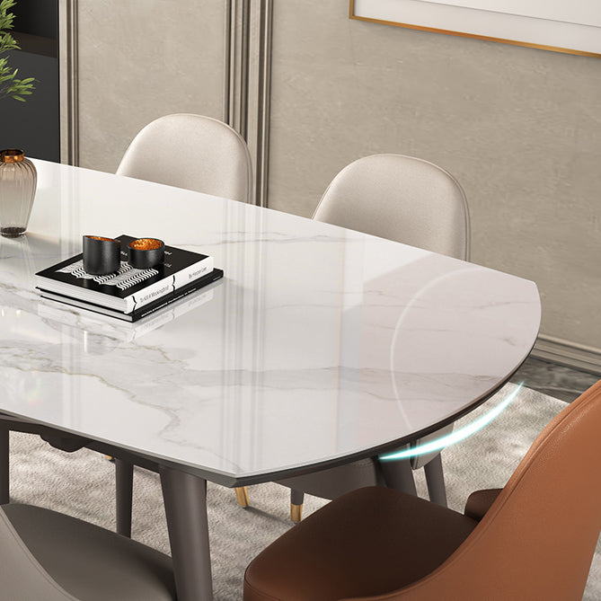 Table ronde en pierre fritrée de luxe extensible avec 4 jambes en bois